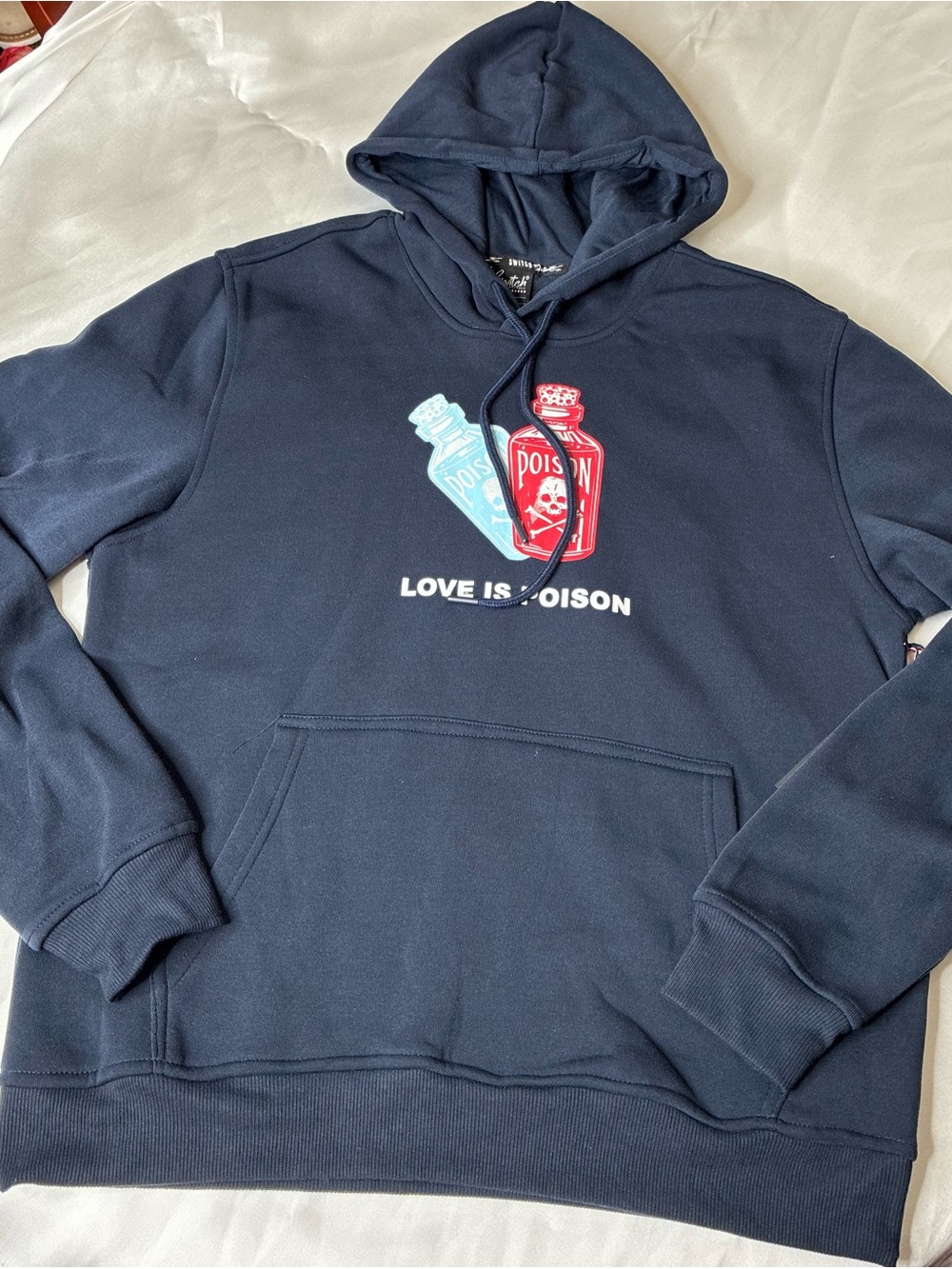 Men's Navy 'Love Is Poison' Graphic Hoodie